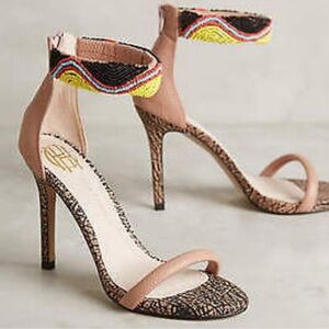 House of Harlow Vanessa Beaded Embellished High Stiletto Heel Sandal Shoes 9